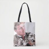 Man met Dalmatische Dog Cute Canvas tas (Voorkant)