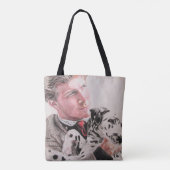 Man met Dalmatische Dog Cute Canvas tas (Achterkant)
