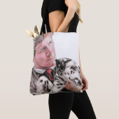 Man met Dalmatische Dog Cute Canvas tas (Dichtbij)