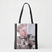 Man met Dalmatische Dog Cute Canvas tas (Voorkant)