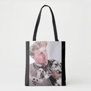 Man met Dalmatische Dog Cute Canvas tas