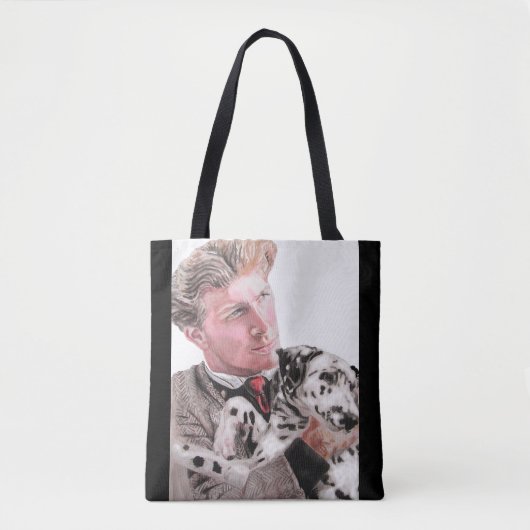 Man met Dalmatische Dog Cute Canvas tas (Voorkant)
