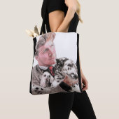 Man met Dalmatische Dog Cute Canvas tas (Dichtbij)