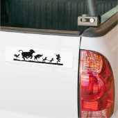 Man met de dieren silhouette bumper sticker (Op Truck)