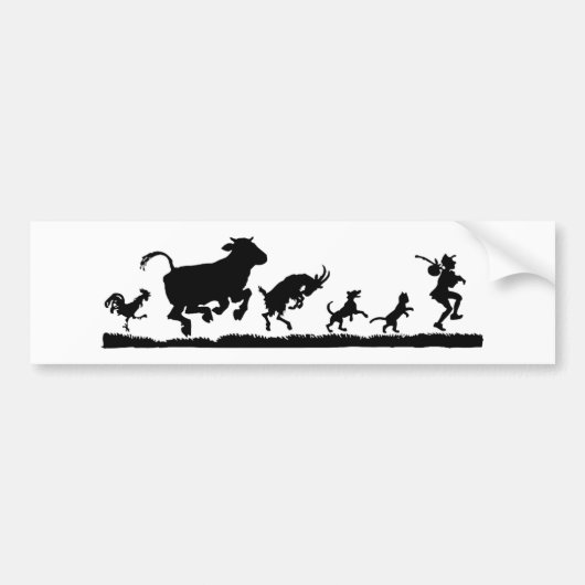 Man met de dieren silhouette bumper sticker (Voorkant)