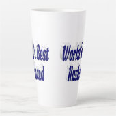 Man met donkerblauwe tekst latte mok (Voorkant)