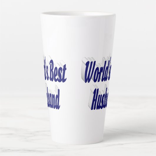 Man met donkerblauwe tekst latte mok (Voorkant)