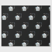 Man met donkerbruinkarton voor het vasthouden van cadeaupapier (Vlak)