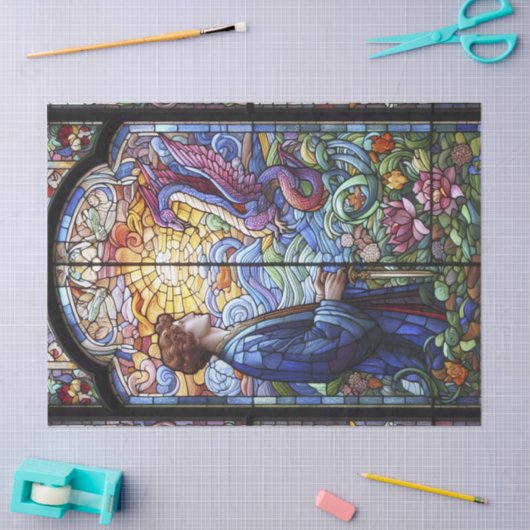 Man met Dragon Tissue Paper Tissuepapier (Craft)