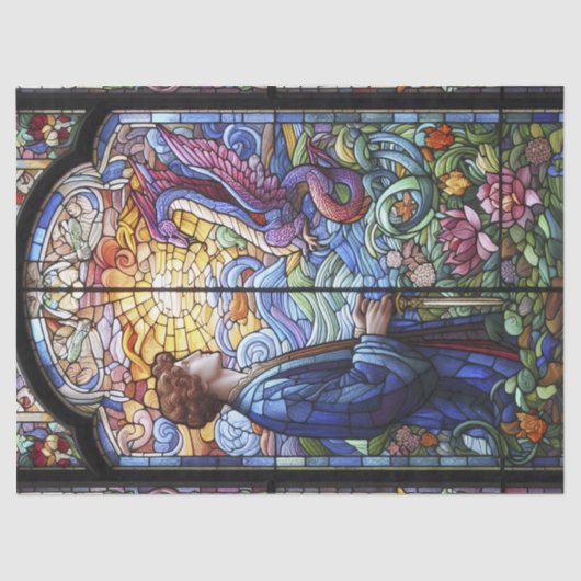 Man met Dragon Tissue Paper Tissuepapier (Voorkant)