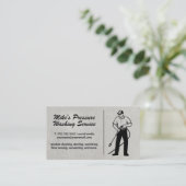 Man met drukmeter | Reinigingsdiensten Visitekaartje (Staand voorkant)