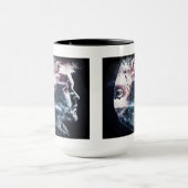 Man met dubbele blootstelling, Mok van 15 oz (Midden)