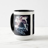 Man met dubbele blootstelling, Mok van 15 oz (Voorkant links)