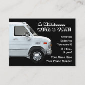 Man met een bestelwagen / profielkaart visitekaartje (Achterkant)