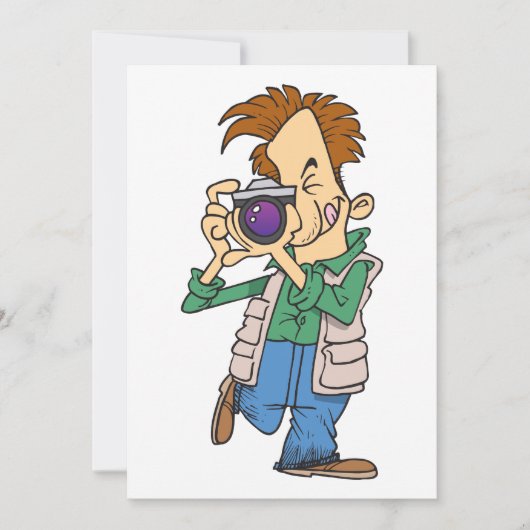 Man met een fotouitnodiging kaart (Voorkant)