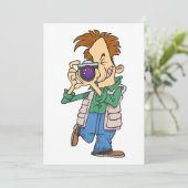 Man met een fotouitnodiging kaart (Staand voorkant)