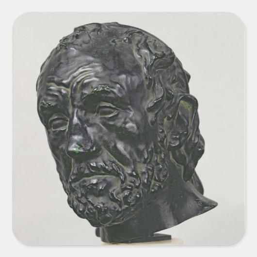 Man met een gebroken neus, 1865 vierkante sticker (Voorkant)