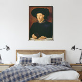 Man met een glaasje wijn canvas afdruk (Insitu (Slaapkamer))