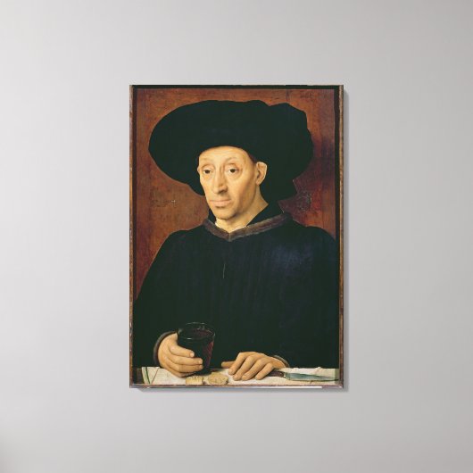 Man met een glaasje wijn canvas afdruk (Voorkant)