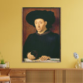 Man met een glaasje wijn canvas afdruk (Insitu (Woonkamer))
