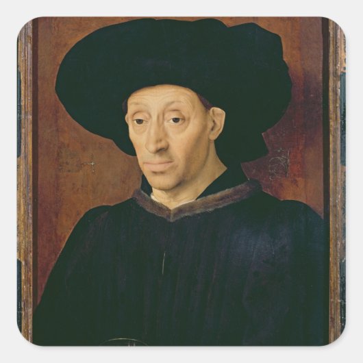 Man met een glaasje wijn vierkante sticker (Voorkant)