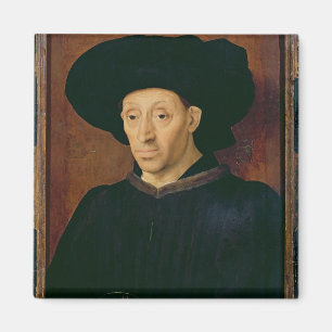 Man met een glas wijn magneet