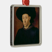 Man met een glas wijn metalen ornament (Rechts)