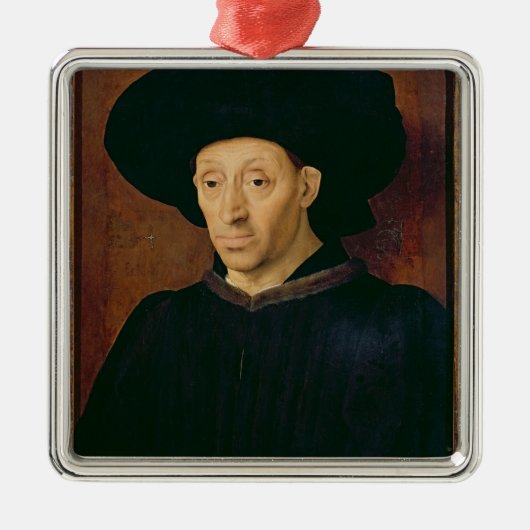 Man met een glas wijn metalen ornament (Voorkant)