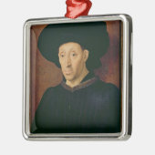 Man met een glas wijn metalen ornament (Links)