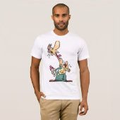 Man met een huilend Baby Mannen T-shirt (Voorkant volledig)