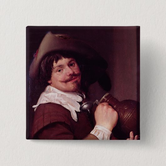 Man met een Jug Vierkante Button 5,1 Cm (Voorkant)