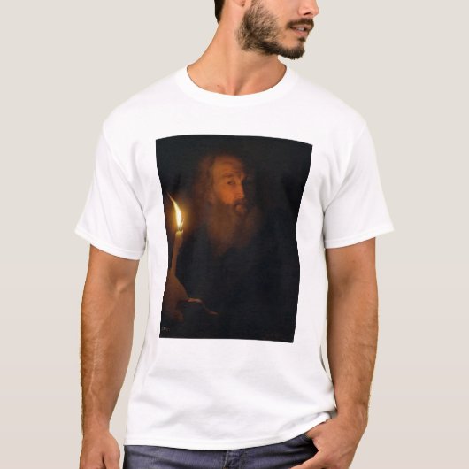 Man met een kaars t-shirt (Voorkant)