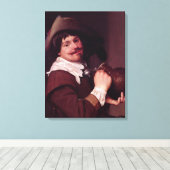 Man met een kruik canvas afdruk (Insitu (Houten vloer))