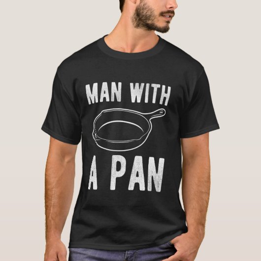 Man met een pan gietijzeren pan t-shirt (Voorkant)