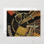 Man met een Poster Filmcamera Briefkaart (Voorkant / Achterkant)