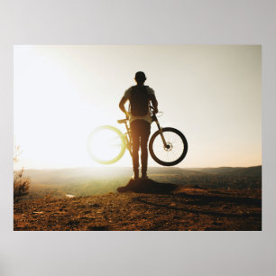 Man met fiets poster