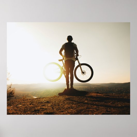 Man met fiets poster (Voorkant)