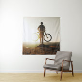 Man met fiets wandkleed (In situ)