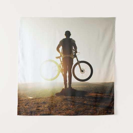 Man met fiets wandkleed (Voorkant)