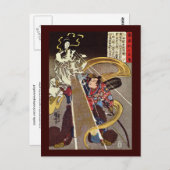 Man met Fox Goddess Kuniyoshi Fine Art Briefkaart (Voorkant / Achterkant)