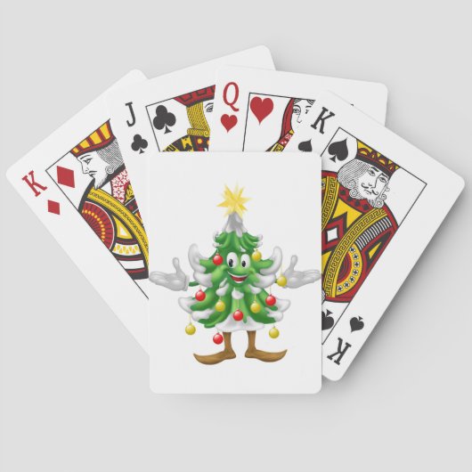 Man met gedecormeerde kerstbomen pokerkaarten (Achterkant)