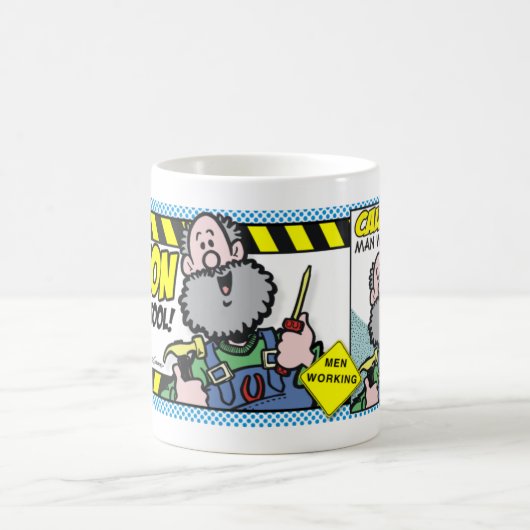 Man met gereedschap koffiemok (Center)