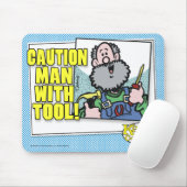 Man met gereedschap muismat (Met muis)