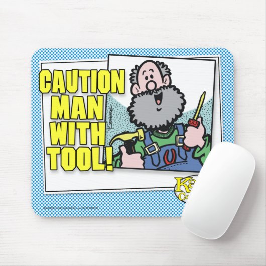 Man met gereedschap muismat (Met muis)