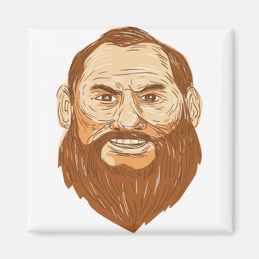 Man met gezichtsopname magneet (Voorkant)