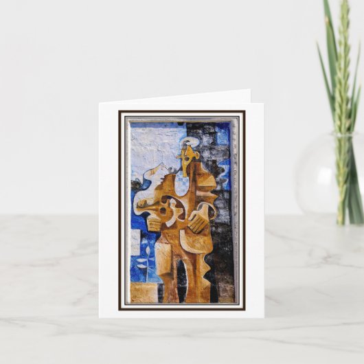 Man met gitaar. Beeldhouwkunst in Orgosolo, Sardin Kaart (Voorkant)