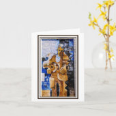 Man met gitaar. Beeldhouwkunst in Orgosolo, Sardin Kaart (Gele Bloem)