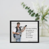 man met gitaar briefkaart (Staand voorkant)