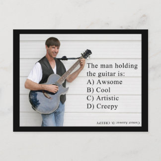 man met gitaar briefkaart