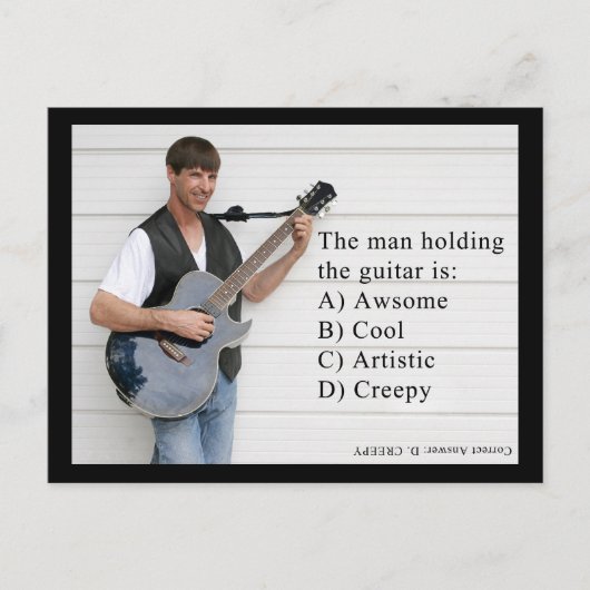 man met gitaar briefkaart (Voorkant)